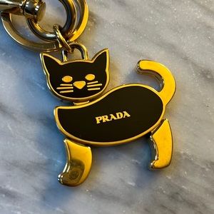 Prada black cat keychain/trick